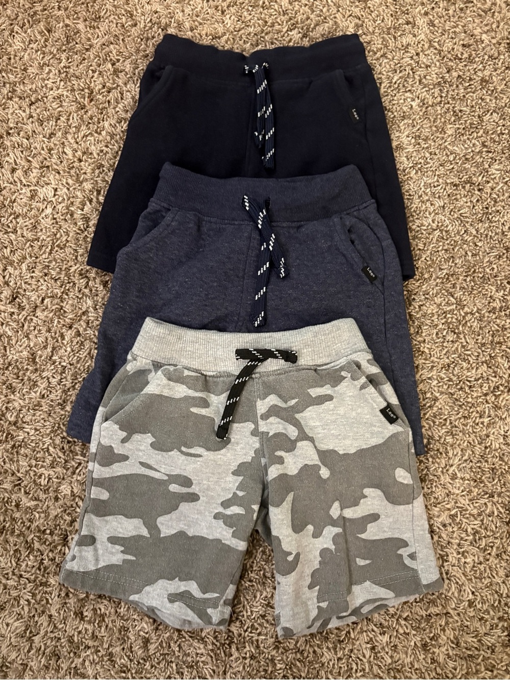 Lee Boys 3-Pack Shorts - Black, Navy & Gray Camo